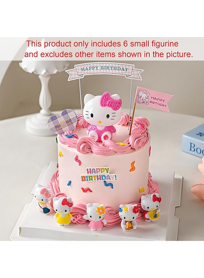 هالو كيتي شخصيات الرسوم المتحركة Kawaii زينة الكعكة للفتيات عيد ميلاد سعيد كعكة القبعات العالية الكرتون موضوع زينة الحفلات - Image 2